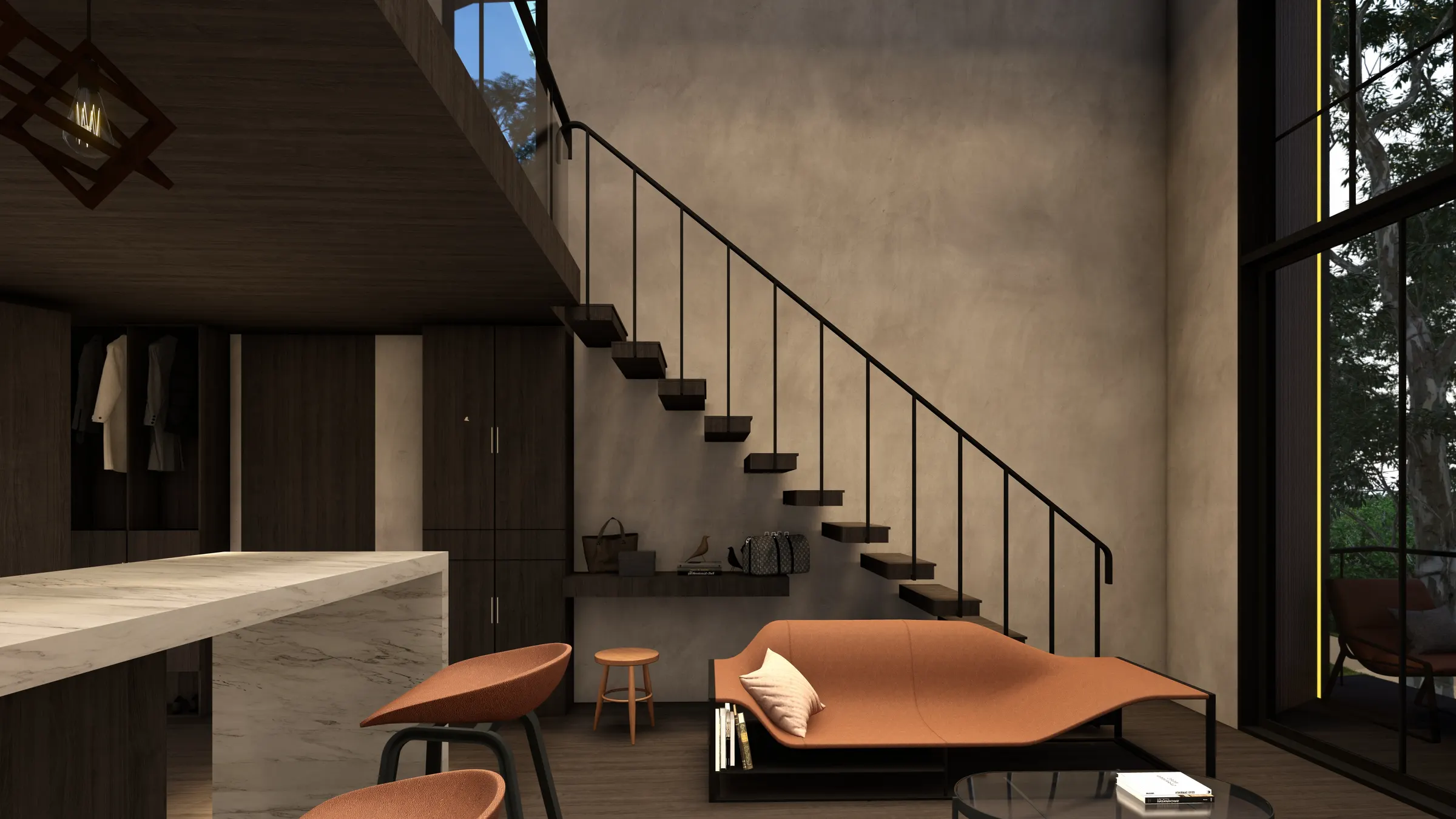 Double-height loft